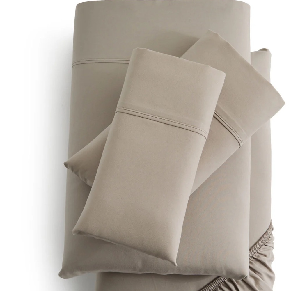 Malouf King Soft-Knit Microfiber Sheet Set - Driftwood Taupe